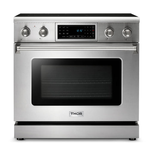 Thor Kitchen 36" Electric Range with 6.0 Cu. Ft. Self-Cleaning Oven, Air Fryer, and Tilt Panel in Stainless Steel (TRE3601) Thor Kitchen