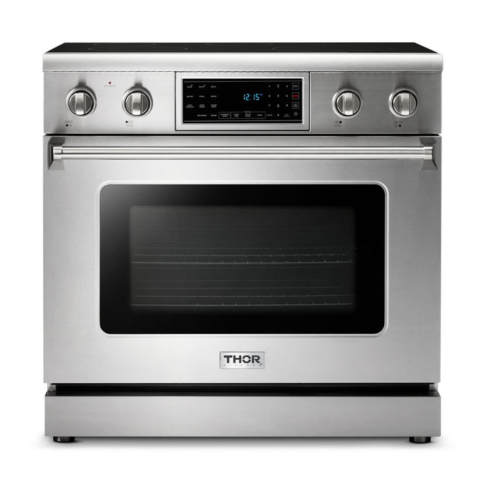 Thor Kitchen 36" Electric Range with 6.0 Cu. Ft. Self-Cleaning Oven, Air Fryer, and Tilt Panel in Stainless Steel (TRE3601) Thor Kitchen
