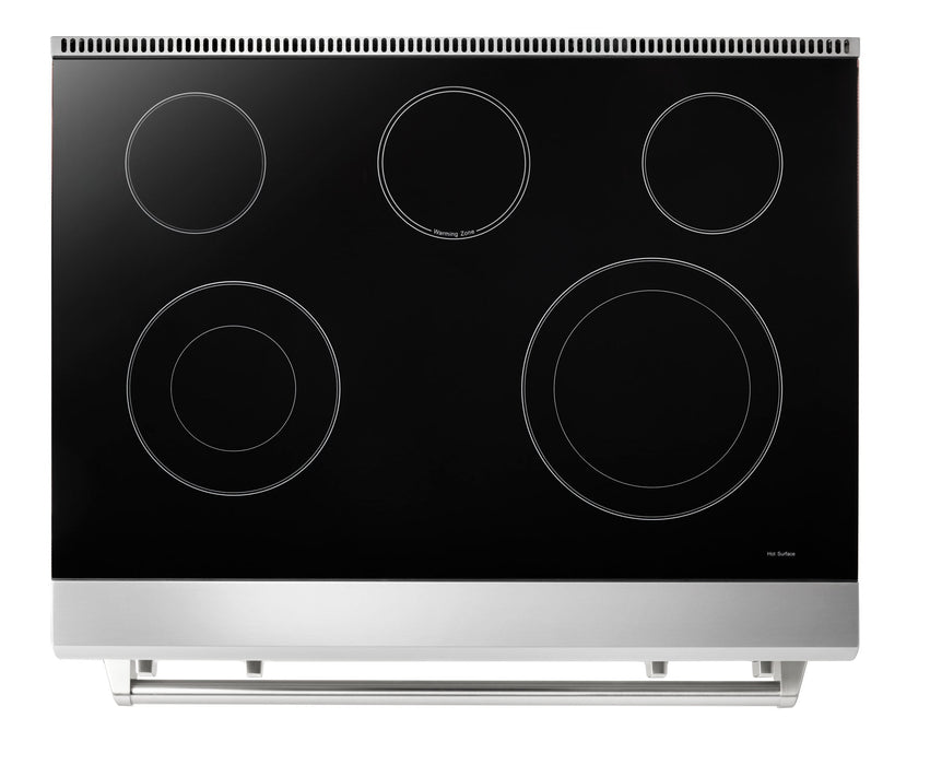 Thor Kitchen 36" Electric Range with 6.0 Cu. Ft. Self-Cleaning Oven, Air Fryer, and Tilt Panel in Stainless Steel (TRE3601) Thor Kitchen