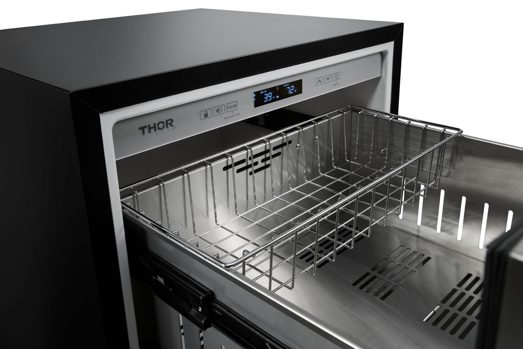 Thor Kitchen 24-Inch 5.4 cu. ft. Built-in Indoor/Outdoor Undercounter Double Drawer Refrigerator in Stainless Steel (TRF24U) Thor Kitchen