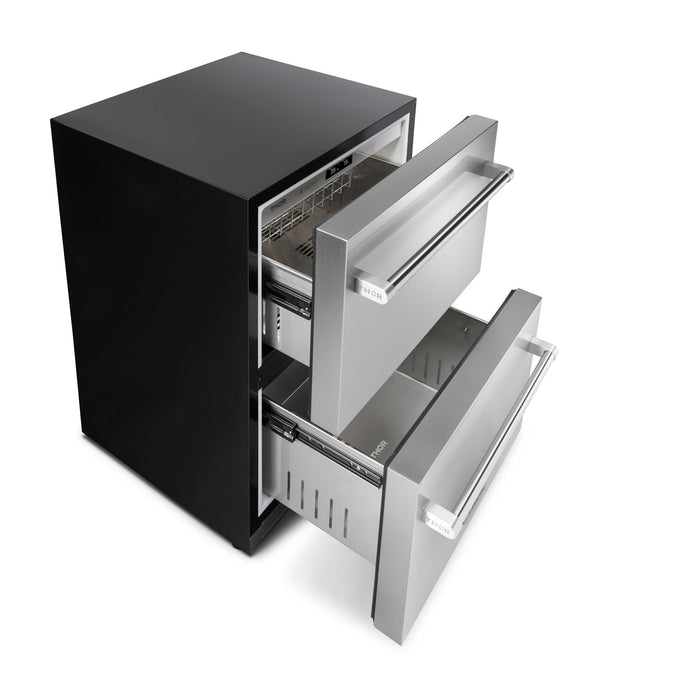Thor Kitchen 24-Inch 5.4 cu. ft. Built-in Indoor/Outdoor Undercounter Double Drawer Refrigerator in Stainless Steel (TRF24U) Thor Kitchen