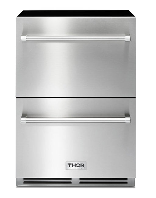 Thor Kitchen 24-Inch 5.4 cu. ft. Built-in Indoor/Outdoor Undercounter Double Drawer Refrigerator in Stainless Steel (TRF24U) Thor Kitchen