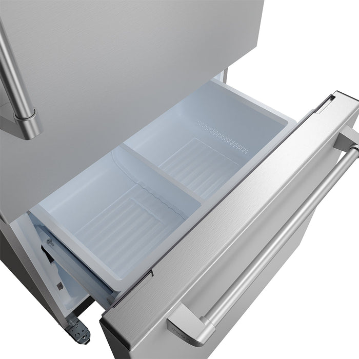 Thor Kitchen 30-Inch Bottom Freezer Refrigerator (TRF3017BF) – close-up freezer drawer