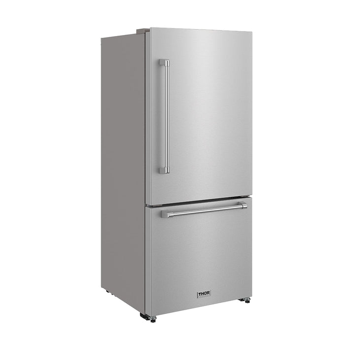 Thor Kitchen 30-Inch Bottom Freezer Refrigerator (TRF3017BF) – front left side closed