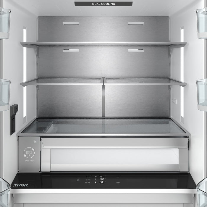 Thor Kitchen 36-Inch Counter-Depth French Door Refrigerator (TRF3603FD) – close-up refrigeration