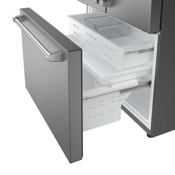 Thor Kitchen 36-Inch Counter-Depth French Door Refrigerator (TRF3603FD) – close-up hardware