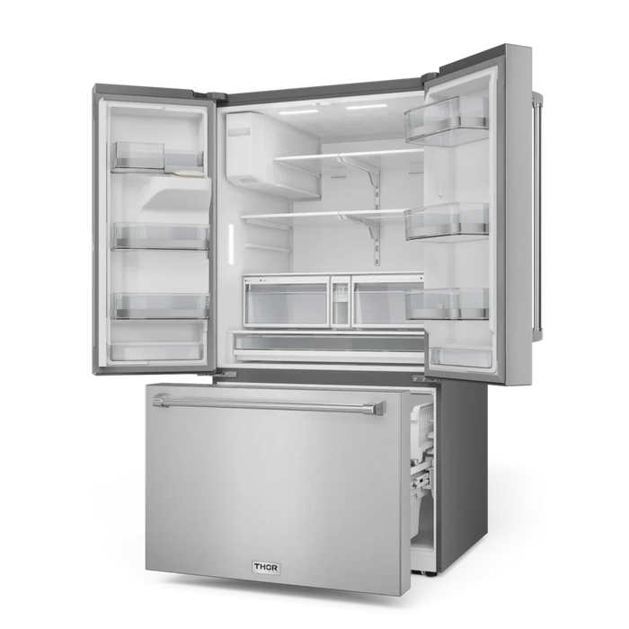 Thor Kitchen 36-Inch French Door Refrigerator (TRF3628FFD) – right