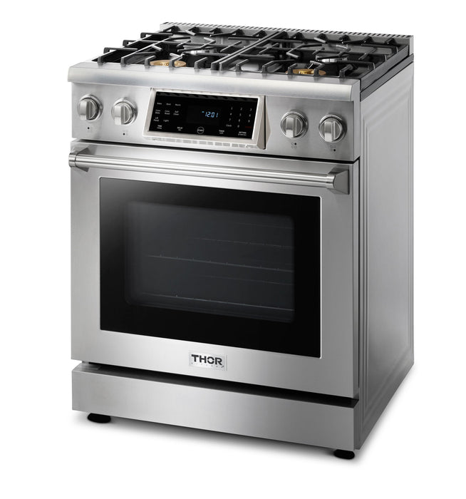 Thor Kitchen 30" Gas Range with 4.55 Cu. Ft. Self-Cleaning Oven and Tilt Panel in Stainless Steel (TRG3001) Thor Kitchen