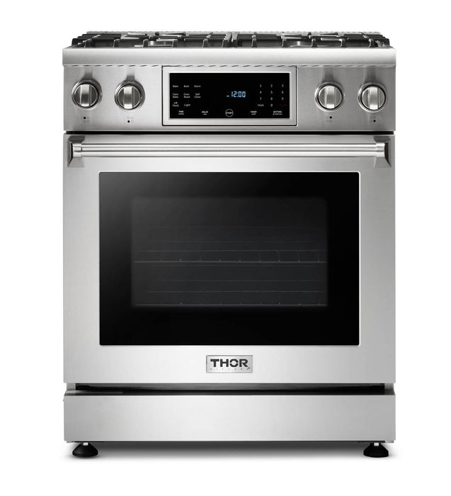 Thor Kitchen 30" Gas Range with 4.55 Cu. Ft. Self-Cleaning Oven and Tilt Panel in Stainless Steel (TRG3001) Thor Kitchen