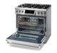 Thor Kitchen 36" Gas Range with 6.0 Cu. Ft. Self-Cleaning Oven, Air Fryer, Tilt Panel in Stainless Steel (TRG3601) Thor Kitchen