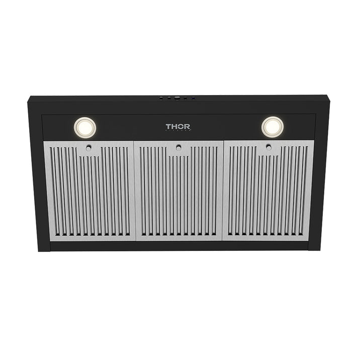 Thor Kitchen 36-Inch Black Wall Mount Range Hood (TRH3635B) – lighting effect