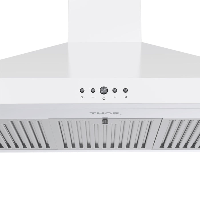 Thor Kitchen 36-Inch White Wall Mount Range Hood (TRH3635W) – control logo