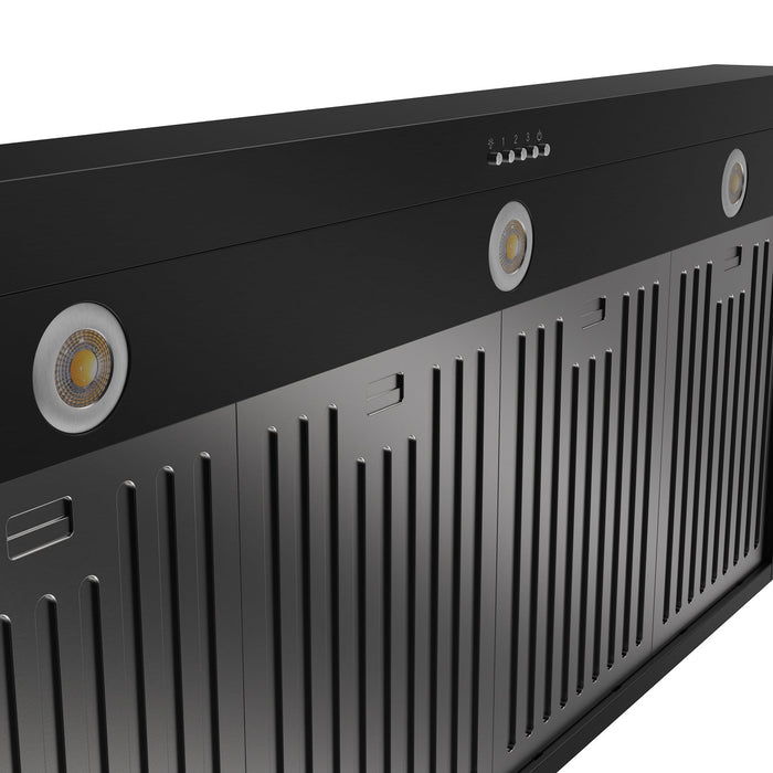 Thor Kitchen 48-Inch Black Pyramid Range Hood (TRH48PB) – lights