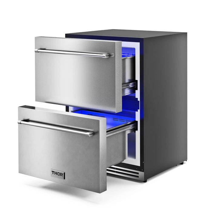 Thor Kitchen 24-Inch Indoor Outdoor Freezer Drawer in Stainless Steel (TRZ24U) Thor Kitchen
