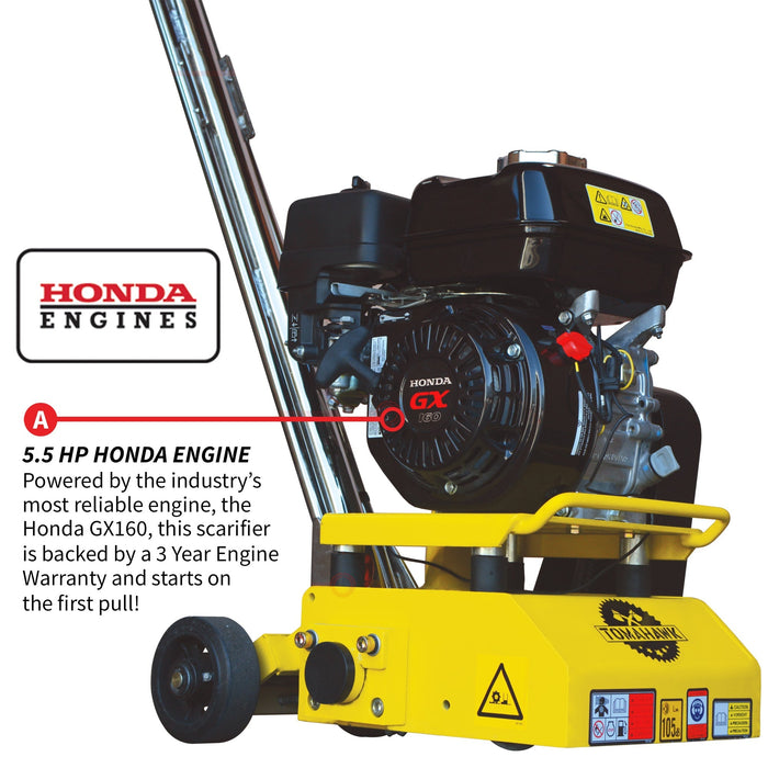 Tomahawk Power 8” Gas Concrete Scarifier Planer Grinder with 5.5 HP Honda Engine & Drum - Product Image 7