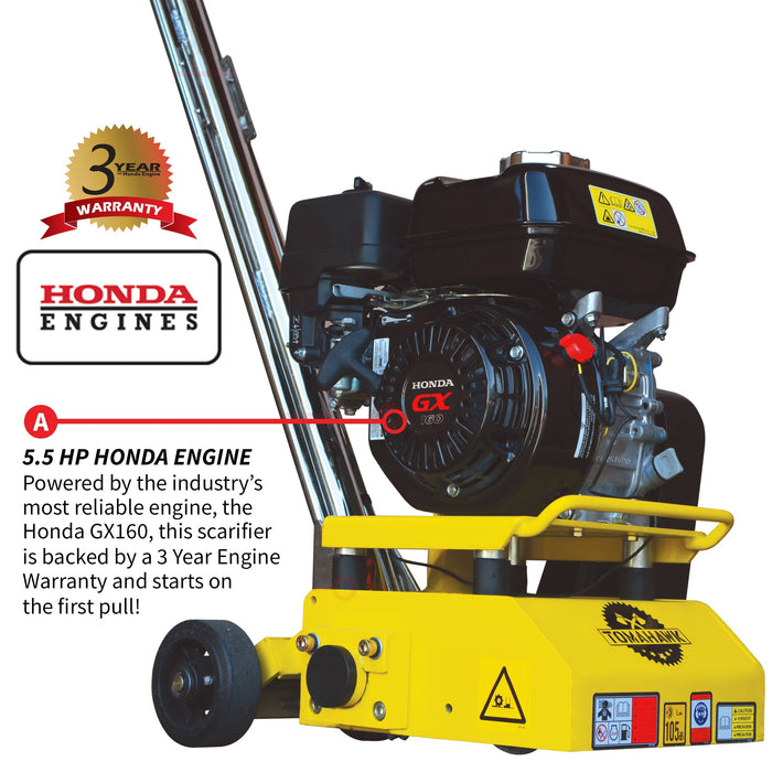 Tomahawk Power 8” Gas Concrete Scarifier Planer Grinder with 5.5 HP Honda Engine Blade Bundle - Product Image 6
