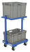 Vestil TSCT-2B Steel Multi-Tier Cart with 2 Shelves and 2 Baskets 200 lb. Static Capacity Blue