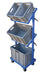 Vestil TSCT-3B Steel Multi-Tier Cart with 3 Shelves and 4 Baskets 300 lb. Evenly Distributed Static Capacity Blue
