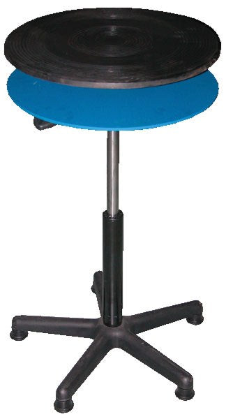 Vestil TT-18-CDPED Steel Turntable 18 in. Diameter Gas Cylinder 24-34 in. Height Adjustment 300 lb. Capacity Black/Blue