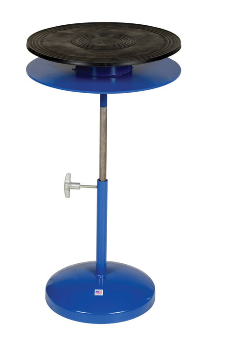 Vestil TT-18-DPED Steel Turntable 18 in. Diameter Manual 24-35 in. Height Adjustment 300 lb. Capacity Blue