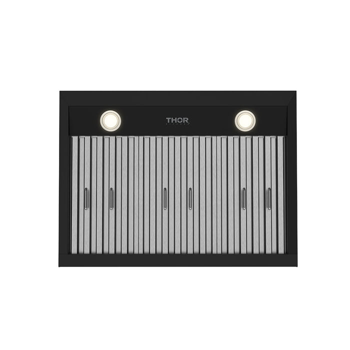 Thor Kitchen 30-Inch Black Under Cabinet Range Hood (TUH3048B) – lighting effect