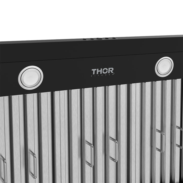 Thor Kitchen 30-Inch Black Under Cabinet Range Hood (TUH3048B) – light