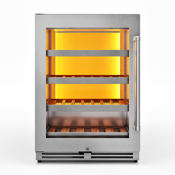 Thor Kitchen 24-Inch Wine Cooler with Backlight in Stainless Steel - Left Hinge (TWC24UL-LH) Thor Kitchen