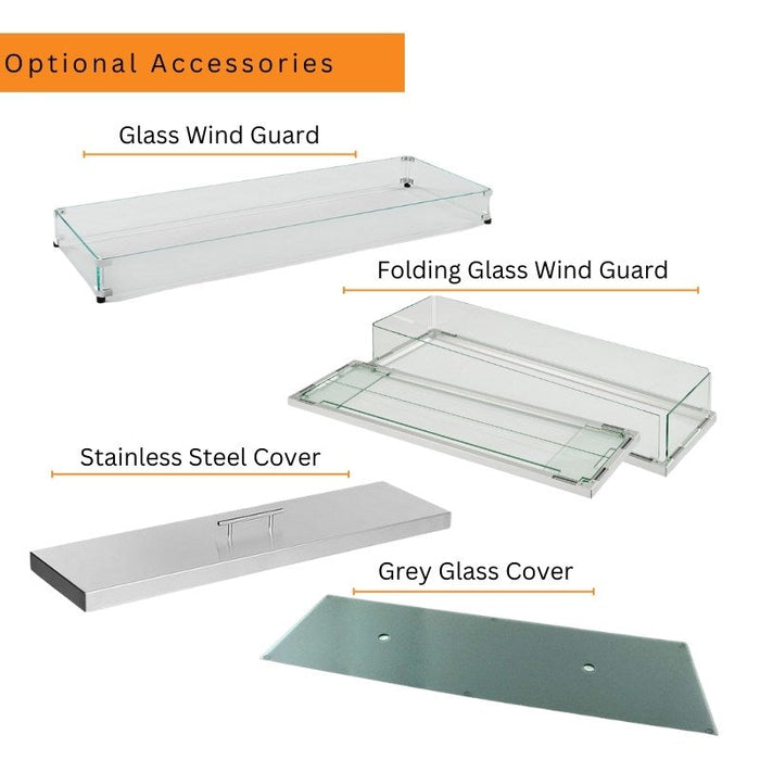 The Outdoor Greatroom 56" Black Wave Gas Fire Pit Burner