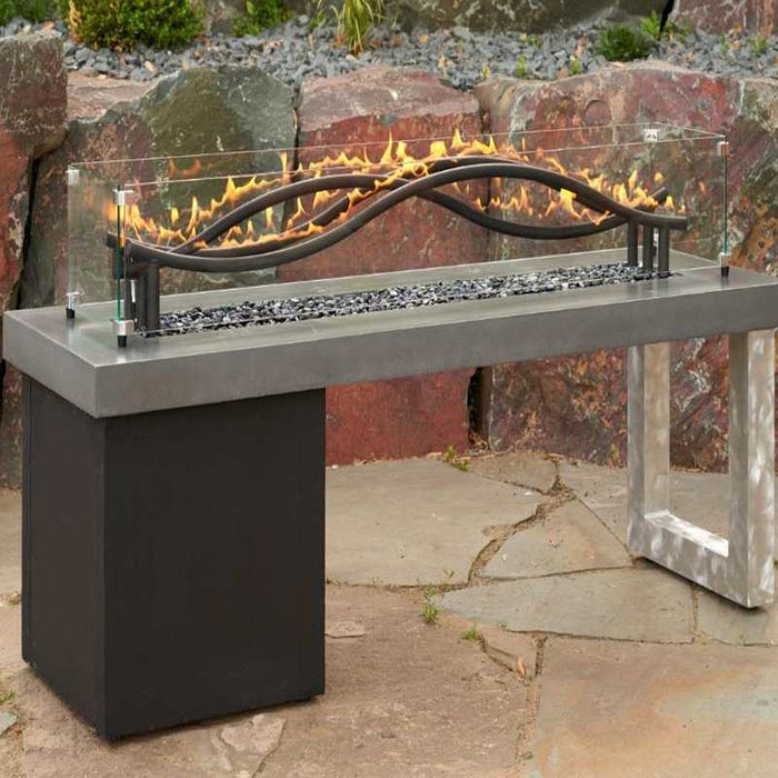 The Outdoor Greatroom 56" Black Wave Gas Fire Pit Burner