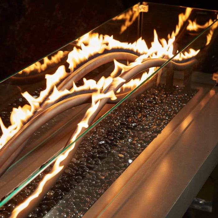 The Outdoor Greatroom 56" Black Wave Gas Fire Pit Burner