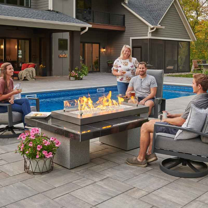 The Outdoor Greatroom Uptown Linear Gas Fire Pit Table | UPT-1242