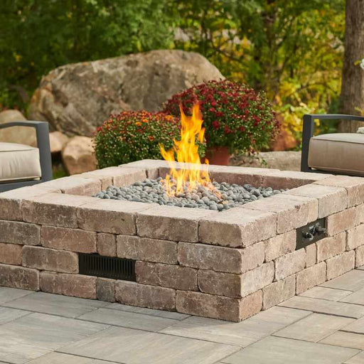 The Outdoor Greatroom Bronson Block Square Gas Fire Pit Kit | BRON51