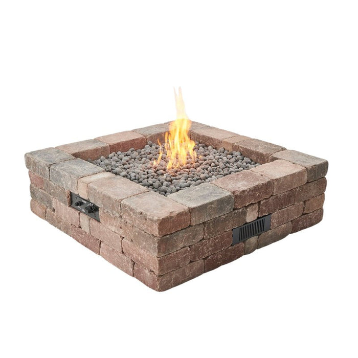 The Outdoor Greatroom Bronson Block Square Gas Fire Pit Kit | BRON51 - Lifestyle View