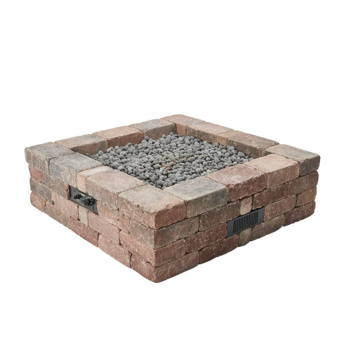 The Outdoor Greatroom Bronson Block Square Gas Fire Pit Kit | BRON51 - Close-Up