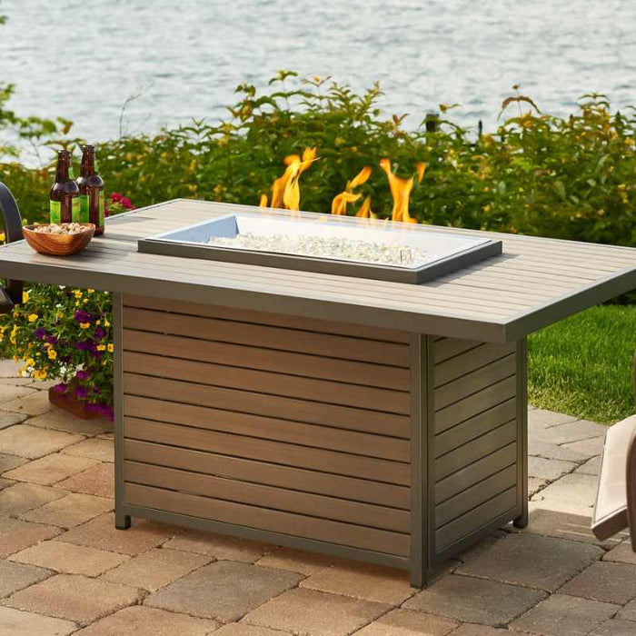 The Outdoor Greatroom Brooks Rectangular Gas Fire Pit Table | BRK-1224-19-K