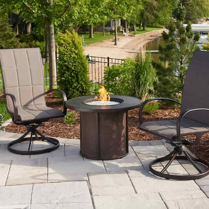 The Outdoor Greatroom Stonefire Round Gas Fire Pit Table | SF-32