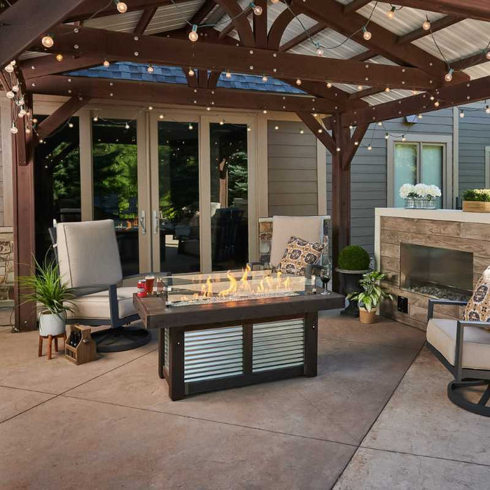 The Outdoor Greatroom Denali Brew Linear Gas Fire Pit Table | DENBR-1242