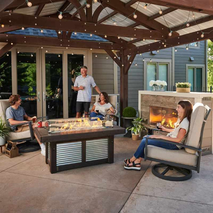 The Outdoor Greatroom Denali Brew Linear Gas Fire Pit Table | DENBR-1242