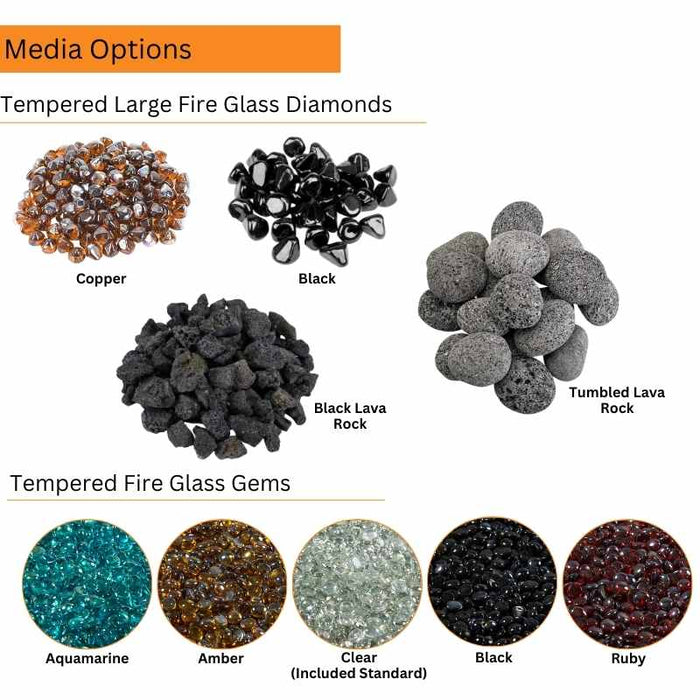 The Outdoor Greatroom 56" Black Wave Gas Fire Pit Burner