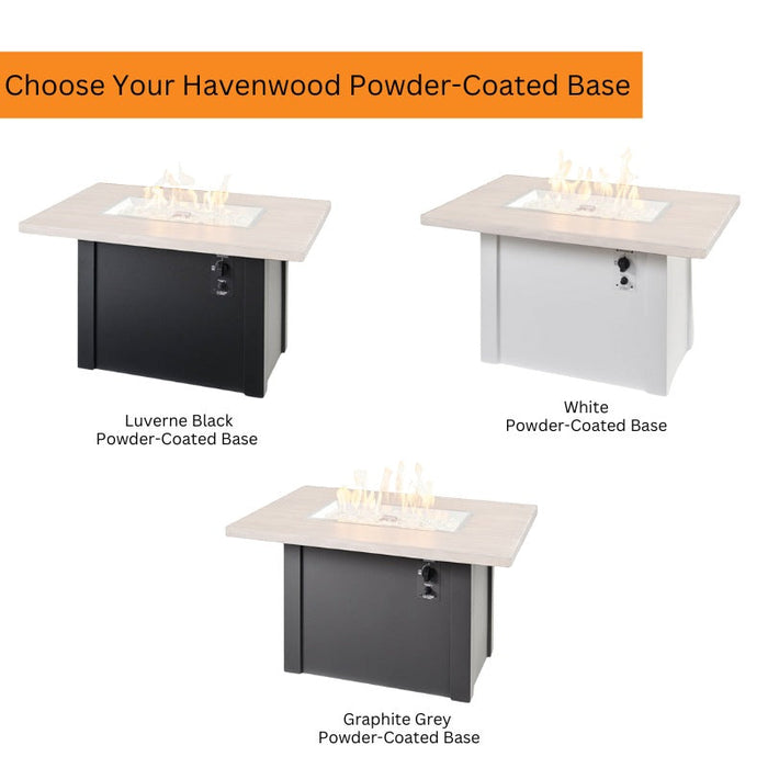 The Outdoor Greatroom Havenwood Rectangular Gas Fire Pit Table