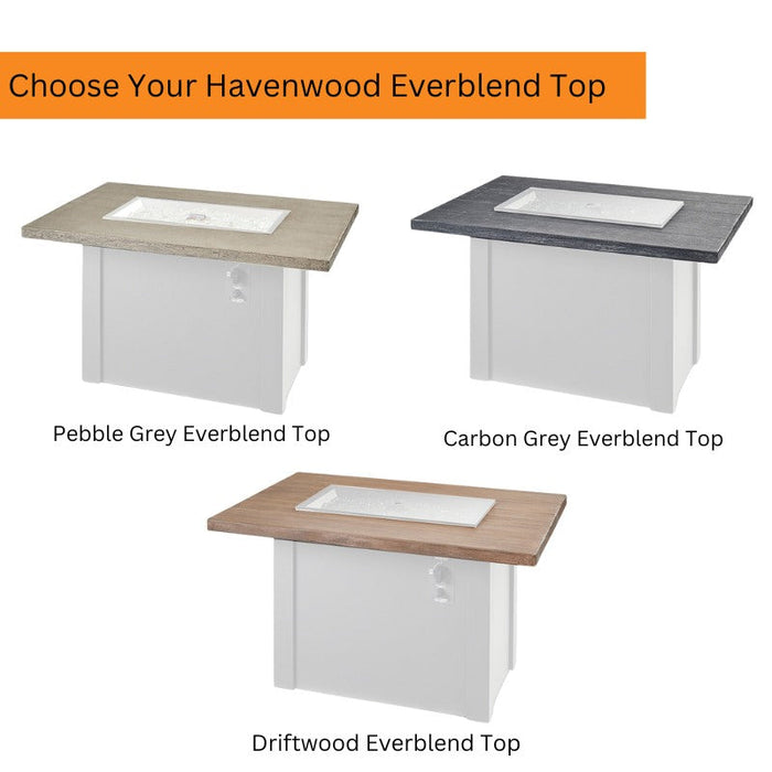 The Outdoor Greatroom Havenwood Rectangular Gas Fire Pit Table