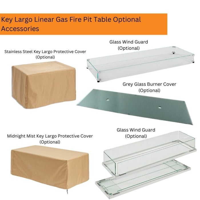The Outdoor Greatroom Key Largo Linear Gas Fire Pit Table | KL-1242