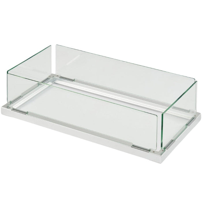 The Outdoor Greatroom Rectangular Folding Glass Wind Guard Fire Pit