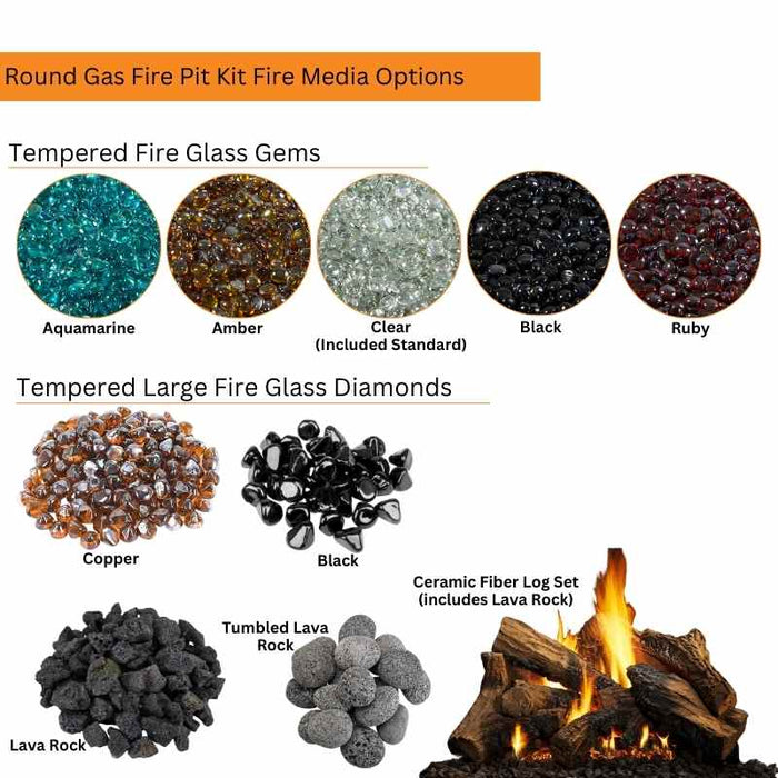 The Outdoor Greatroom Bronson Block Round Gas Fire Pit Kit | BRON52 - View 14