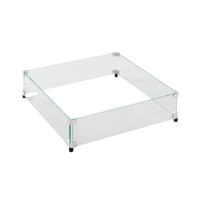 The Outdoor Greatroom Square Glass Wind Guard Fire Pit