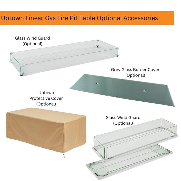 The Outdoor Greatroom Uptown Linear Gas Fire Pit Table | UPT-1242