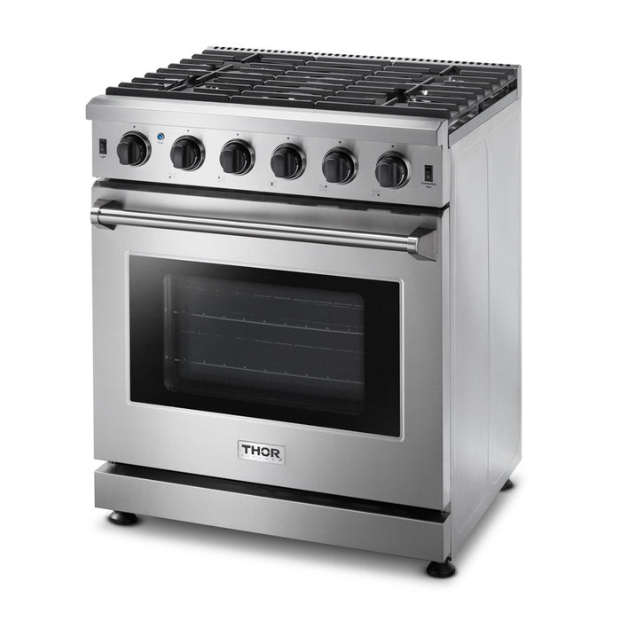 Thor Kitchen 30 in. 4.55 cu. ft. Professional Propane Gas Range in Stainless Steel, LRG3001ULP Thor Kitchen