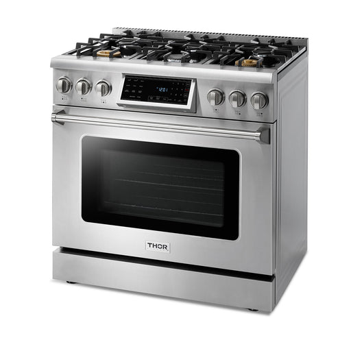 Thor Kitchen 36" Air Fry and Self-Clean Professional Propane Gas Range, TRG3601LP Thor Kitchen
