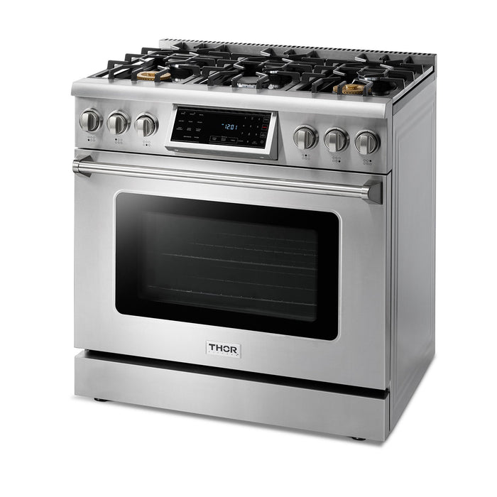 Thor Kitchen 36" Air Fry and Self-Clean Professional Propane Gas Range, TRG3601LP Thor Kitchen