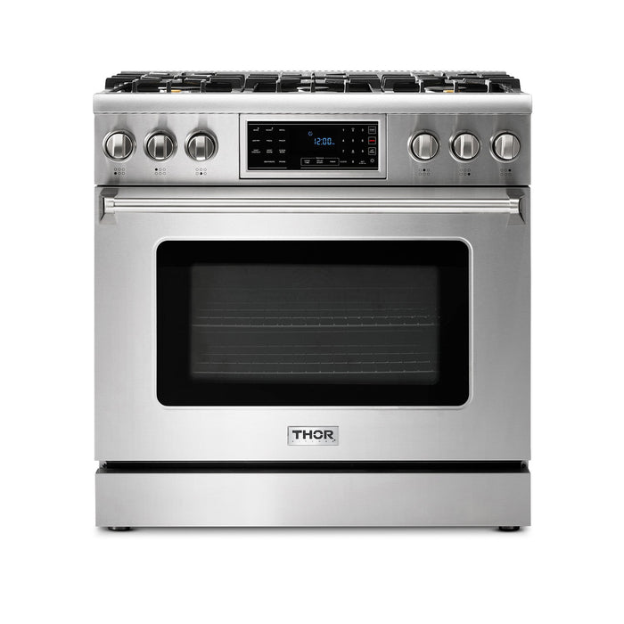 Thor Kitchen 36" Air Fry and Self-Clean Professional Propane Gas Range, TRG3601LP Thor Kitchen